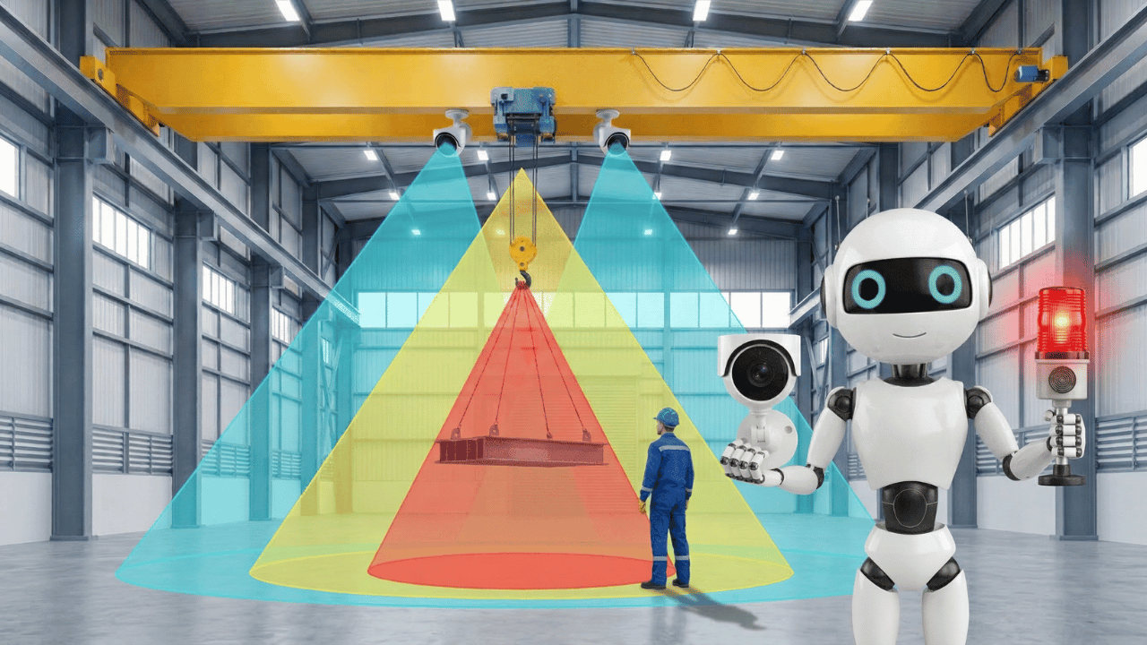 天井クレーン用安全AIシステム イメージ